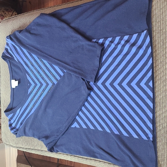 Chico's Geometric Stripe Beaded Blouse - Picture 11 of 11